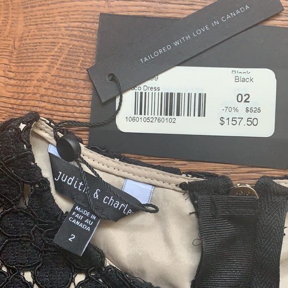 Judith & Charles black midi dress, size 2 NWT - Picture 3 of 6